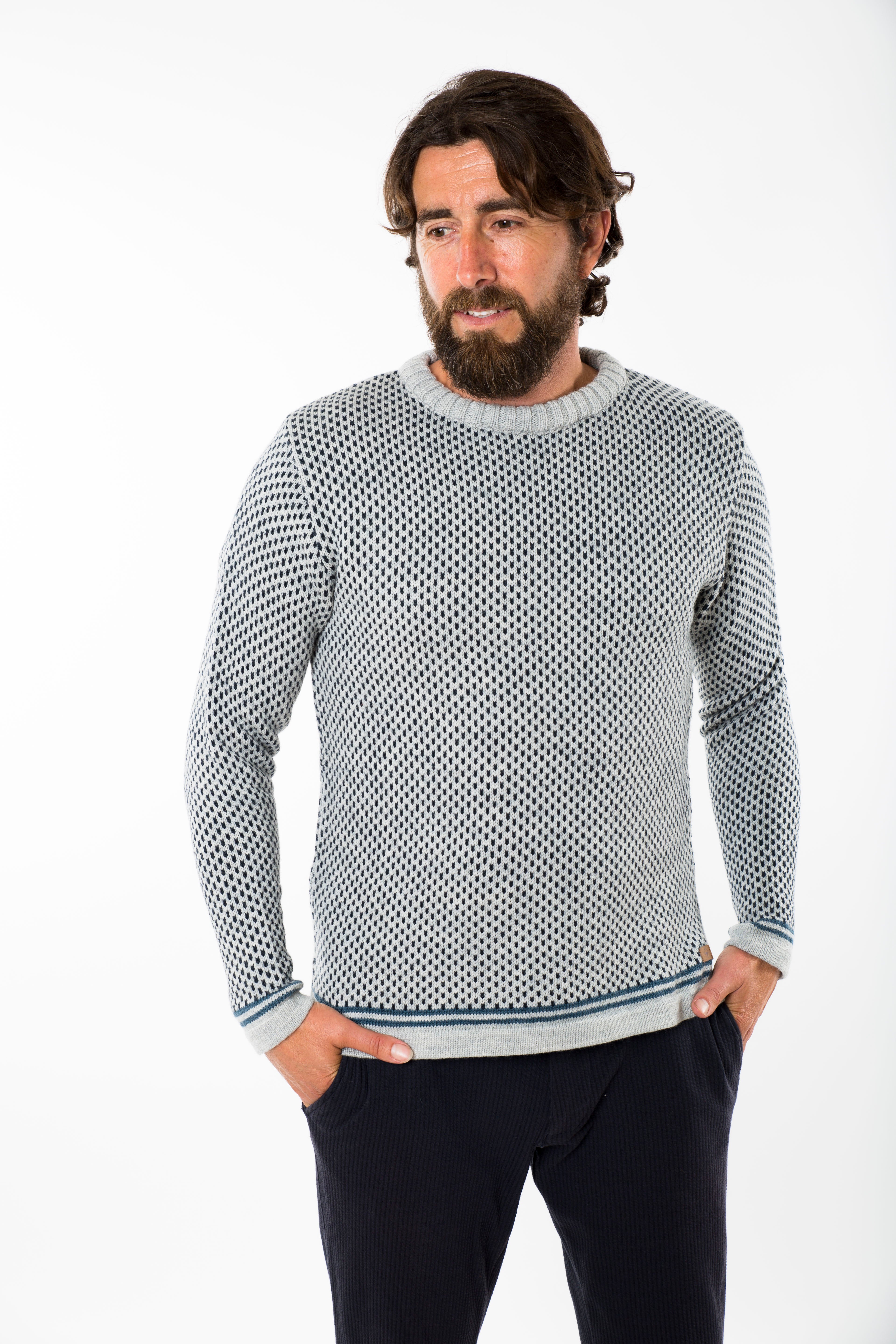 NORDIC STRIPE SWEATER - Fuza Wool