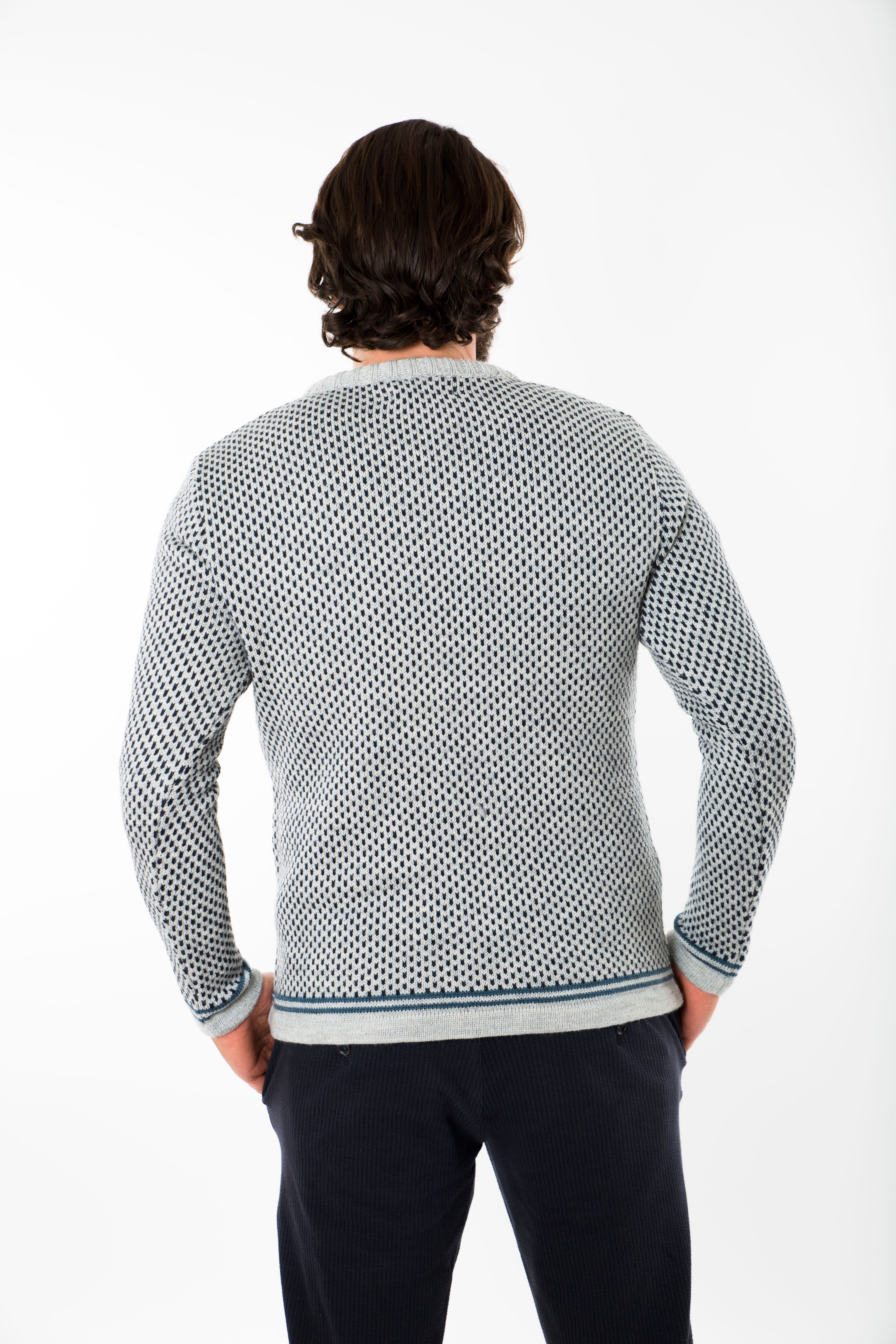 NORDIC STRIPE SWEATER - Fuza Wool